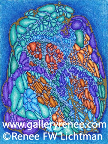 "Cavitation Abstract" Ballpoint Pens, Abstract Art Gallery, Ballpoint Pen Art Gallery, Original Art Gallery, Fine Art for Sale from Artist Renee FW Lichtman