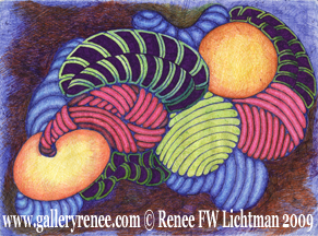 "Harmonics", Ballpoint Pen Drawing, Abstract Art Gallery, Fine Art for Sale from Artist Renee FW Lichtman