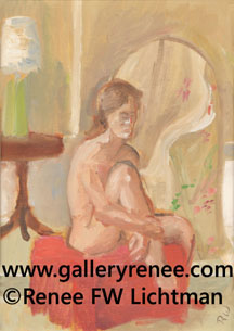 "Small Nude" Oil Painting on Canvas Board, Figurative and Portrait Art Gallery, Fine Art for Sale from Artist Renee FW Lichtman