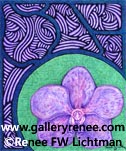 Stained Glass Vanda Green, Orchid Art, Limited Edition Giclee Print