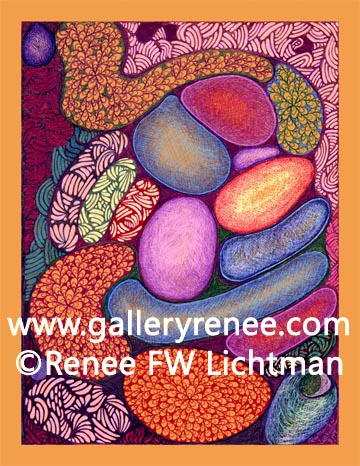 "Ashley Abstract" Ballpoint Pen, Abstract Art Gallery, Ballpoint Pen Art Gallery, Original Art Gallery, Fine Art for Sale from Artist Renee FW Lichtman