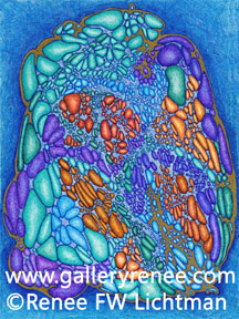 "Cavatation" Ballpoint Pen Drawing, Ballpoint Pen Art Gallery, Fine Art for Sale from Artist Renee FW Lichtman