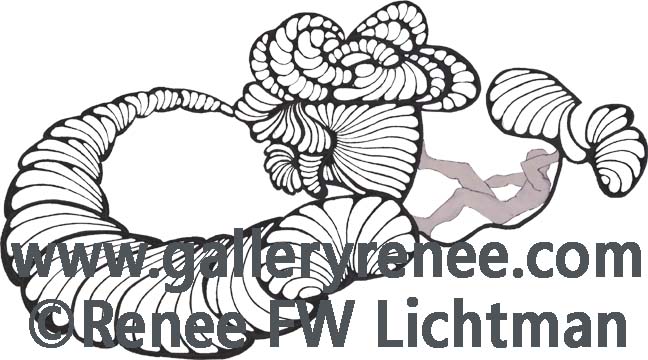 "Figure It" Pen and Ink with Digital Recomposition, Figurative and Portrait Art Gallery, Pen and Ink Art Gallery, Fine Art for Sale from Artist Renee FW Lichtman