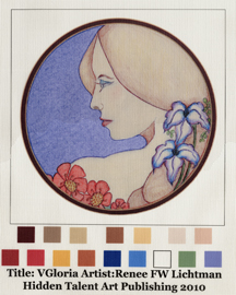 "VGloria Needlepoint Canvas"  Needlepoint Canvas, Needlepoint Art Gallery, Artist Renee FW Lichtman