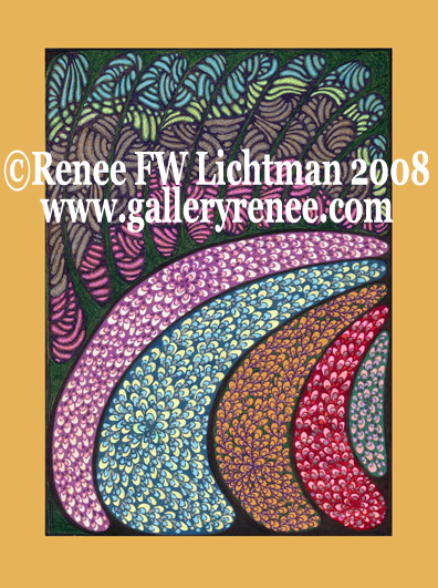 "Peacock" Ballpoint Pens, Abstract Art Gallery,BAllpoint Pen Art Gallery, Fine Art for Sale from Artist Renee FW Lichtman