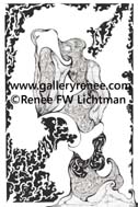 Thunderhead, Pen and Ink, Abstract Art, Renee FW Lichtman