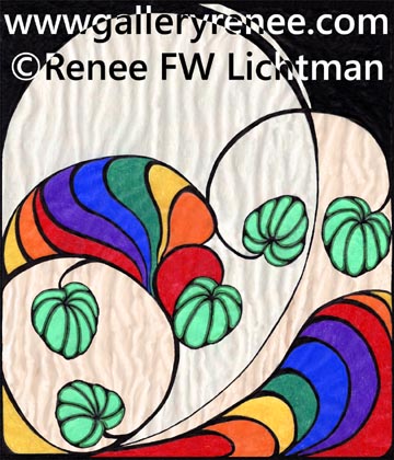 "Tracing Paper" Colored Pencil on Tracing Paper, Original Art Gallery,Botanical and Floral Art Gallery, Fine Art for Sale from Artist Renee FW Lichtman
